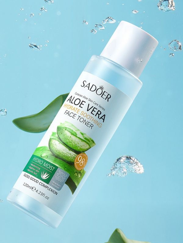 Moisturizing facial toner with 98% aloe vera extract for dry and sensitive skin SADOER (96420)